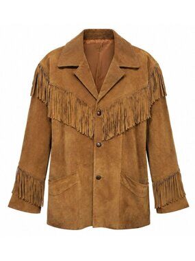 Vintage Scully Brown Suede Fringe Western Ranch Coat